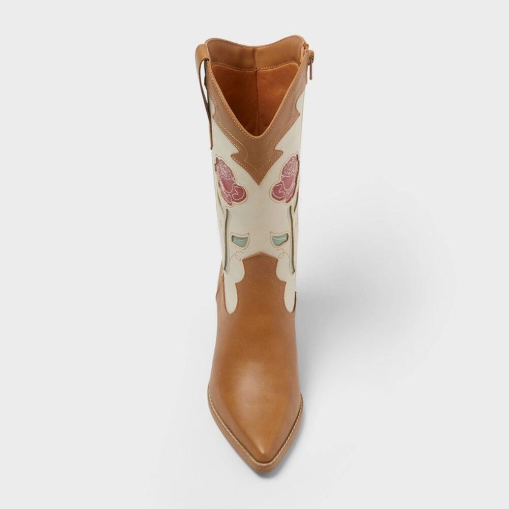 Universal Thread - Women’s Natalie Western Boots with Memory Foam Ins Off-White - Picture 3 of 3